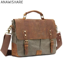 Anawisare, винтажные мужские холщовые сумки-мессенджеры, мужские сумки-тоут, Сумка через плечо для школы, дорожная сумка, дизайнерская