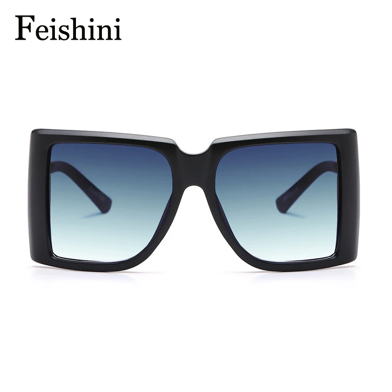 FEISHINI фирменный дизайн металлический узор полые ноги эффектные очки женские роскошные суперзвезды женские крупные Солнцезащитные очки Квадратные винтажные