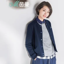 INMAN Женская универсальная приталенная бейсбольная куртка с цветочной вышивкой и воротником-стойкой, укороченная осенняя куртка