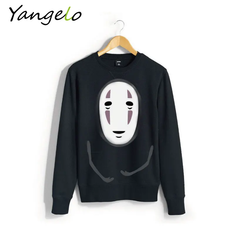 Free Shipping 2016 New Harajuku Hoodies Sweatshirts Punk Pullover Black Coat Japanese Anime Spirited Away S M L XL