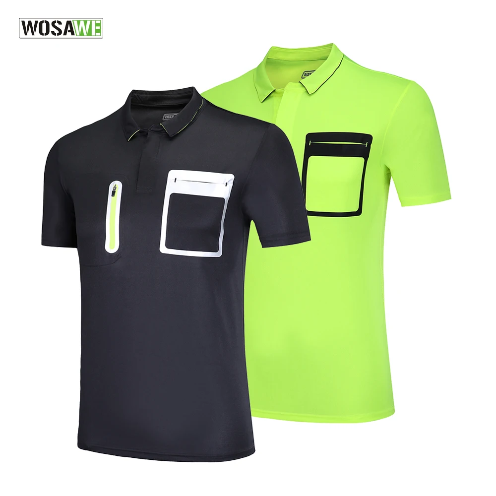 

WOSAWE Training Exercise Men's Soccer Football Referee Clothing Polyester Judge Uniform T-shirt