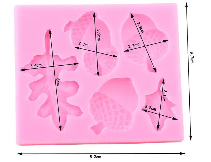 Сосновые конические гайки силиконовые формы желудь Лист Рождественские инструменты для украшения тортов из мастики Кекс Конфеты Fimo глина форма для шоколадной мастики