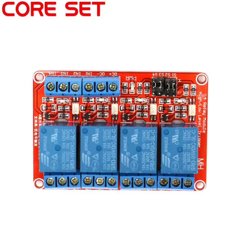 5V 4 канальный 4 дорожный релейный модуль с оптроном изоляции поддерживает высокий и низкий триггер