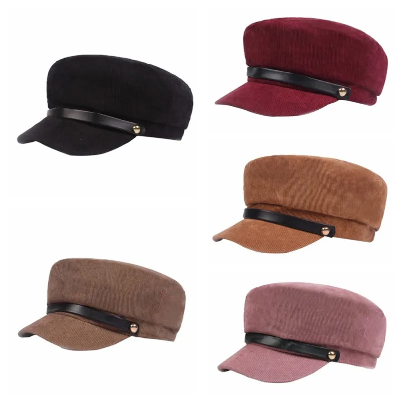 2019 Women Winter Hats Fashion Lady Cap Wool Hat Female Button Baseball Sun Visor Black Fall | Спорт и развлечения