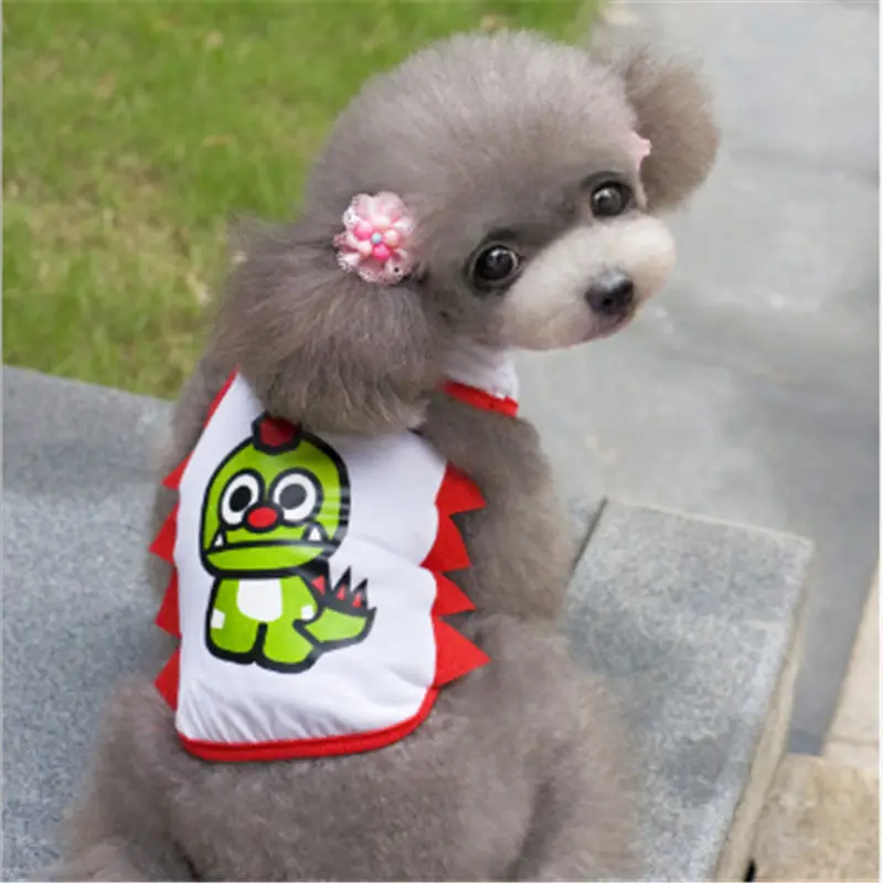 

Pet Dog Clothes Soft Summer Mesh Puppy cheap dog clothes Cat Vests Cartoon Clothing for Small Pets Chihuahua clothes