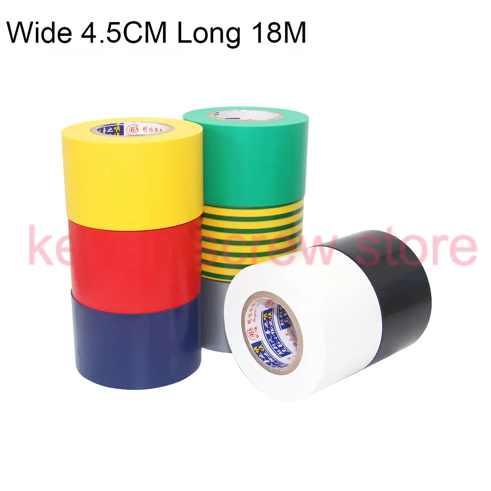 

4.5CM ( 45mm )Wide Electrical tape Insulation Tape Waterproof PVC Electrical tape 18M Long High-temperature Tape 4.5 CM