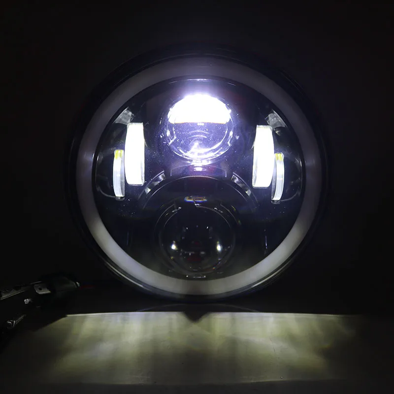 Ангельские глазки 7 дюймов светодиодный фар + 2x 4-1/2 "Туман света, проходящего лампы для мотоцикл Harley Davidson