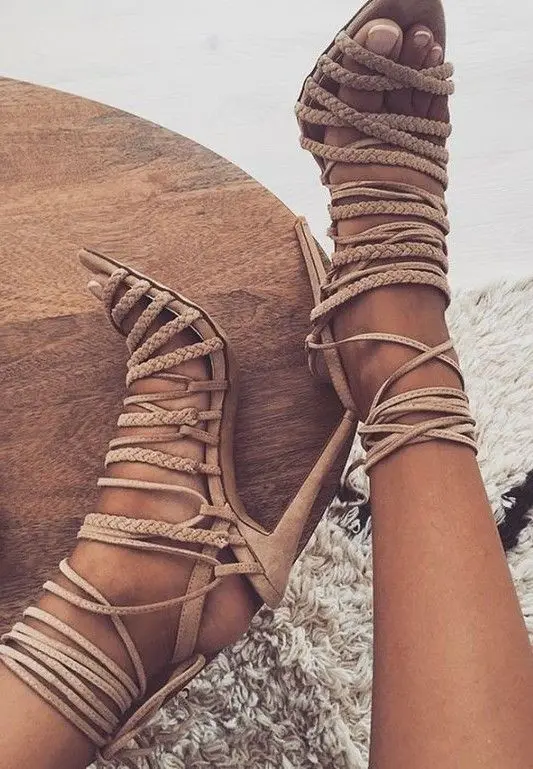 lace up sandals with heel