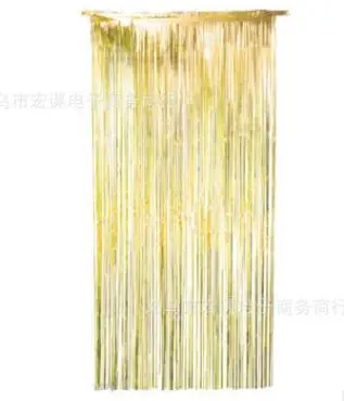 3 Ft X 6 Ft Metallic Tinsel Foil Fringe Curtains For Party Photo