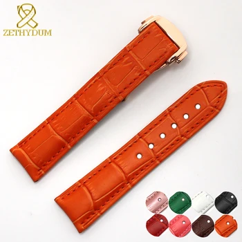 

Genuine leather Watchband fashion bracelet leather women's watch strap wristwatches belt fold buckle watch band 18mm