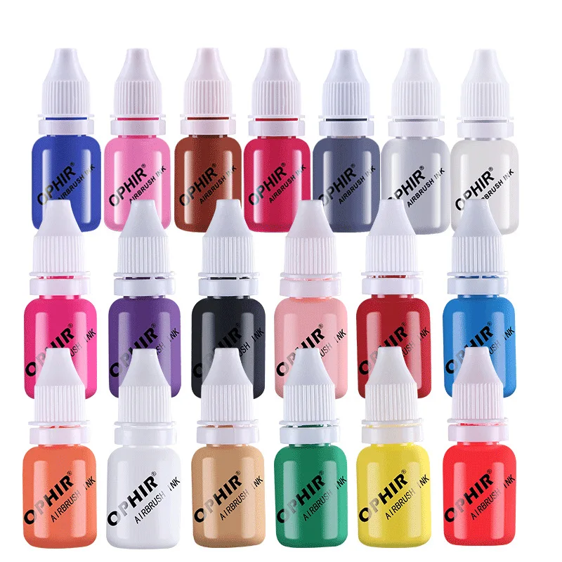 10ML Acrylic Paint Ink 12/19 Colors Airbrush Nail Inks Water Pigments Airbrush Nail For Spray Art Supplies