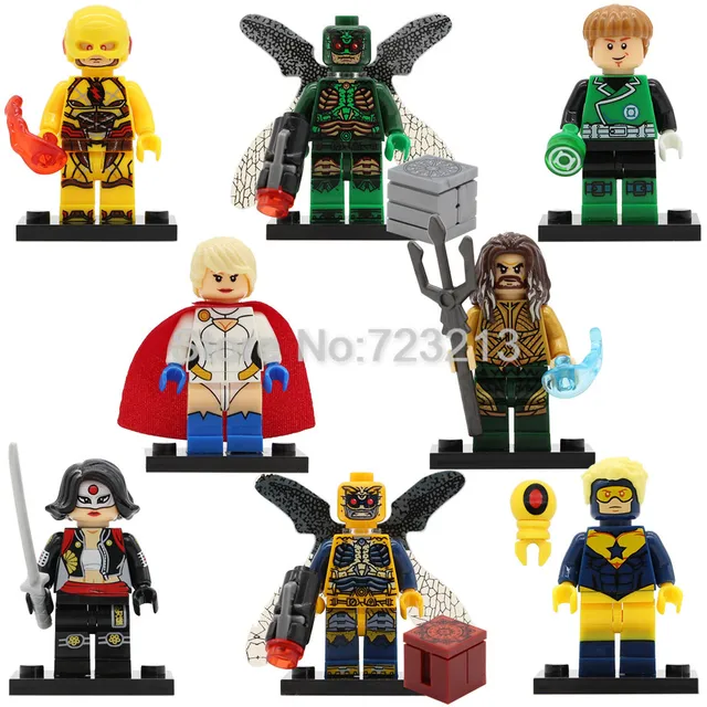dc super hero legoingly figure katana aquaman power girl booster superhero power