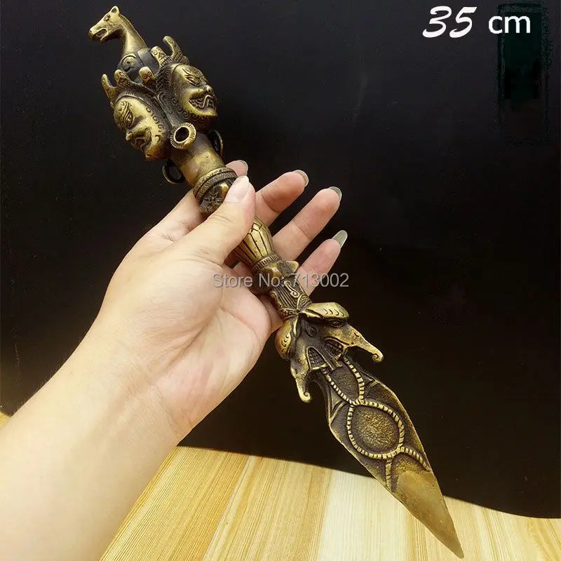 

Vintage Buddhism Horse Head Phurpa Dorje Phurba Kapala Wand Talisman Instruments