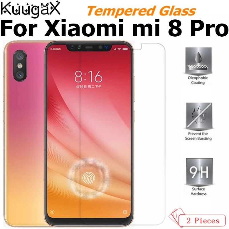 2 шт. закаленное стекло для Xiaomi mi 8 Pro глобальная Версия защитная пленка экрана mi8 pro