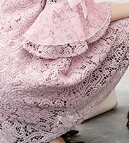Г.; весеннее элегантное винтажное платье для семьи с кружевным цветочным принтом и расклешенными рукавами; бежевое платье для мамы и дочки. Платье принцессы для мамы и меня - Цвет: Розовый