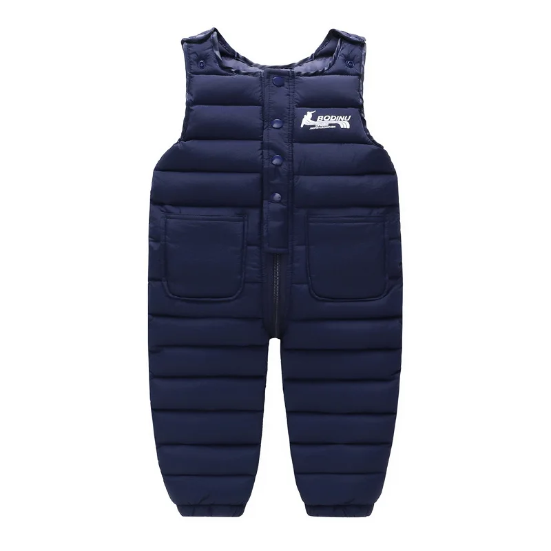 Зимнее теплое детское боди для мальчиков и девочек, хлопковая одежда для новорожденных, От 1 до 5 лет, одежда для детей, детские комбинезоны - Цвет: Синий