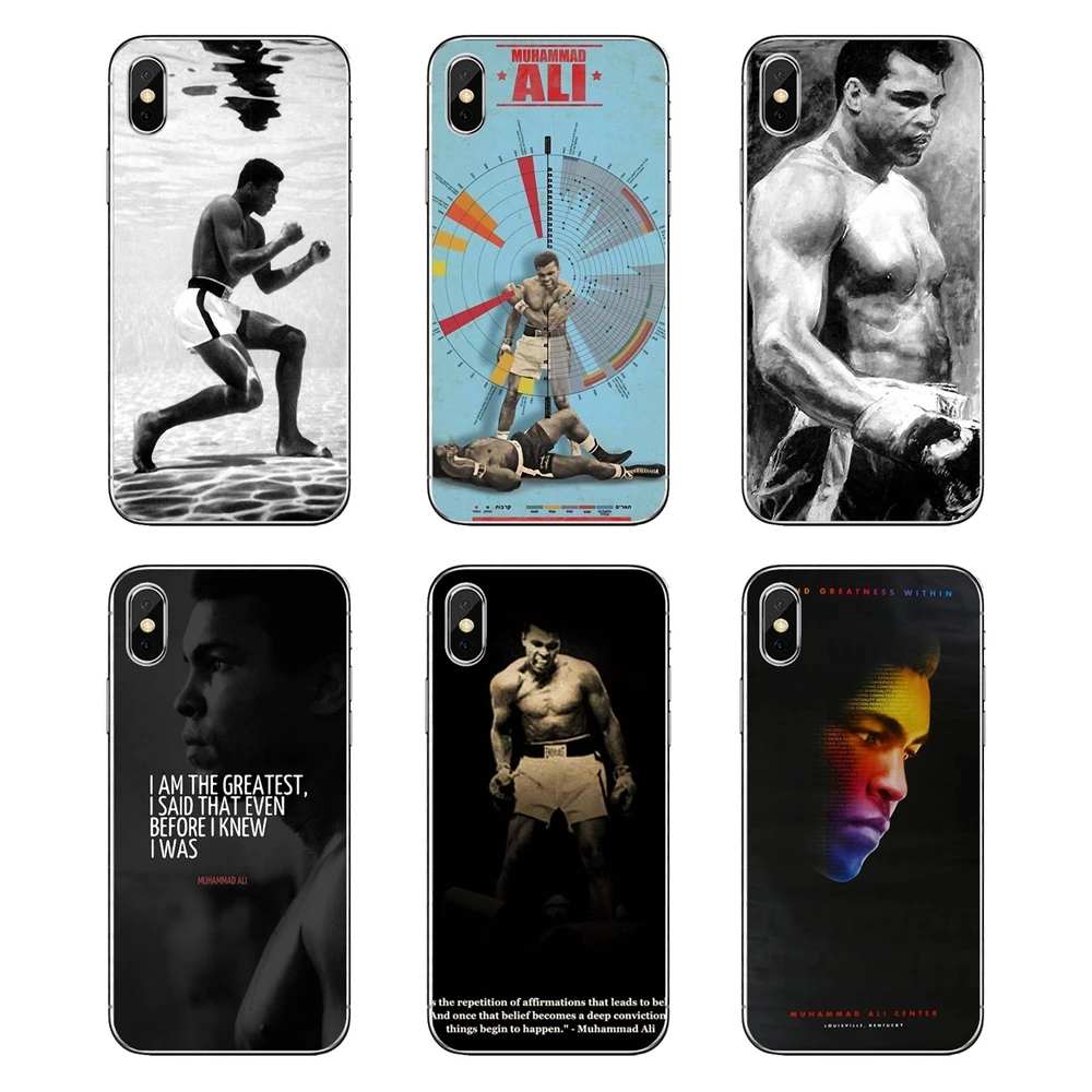 

For Samsung Galaxy A5 A6 A7 A8 A9 J4 J5 J7 J8 2017 2018 Plus Prime Soft Transparent Cases Muhammad Ali King of Boxing USA Poster