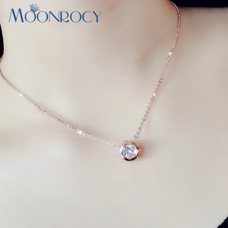 Женское колье-чокер MOONROCY свадебное ювелирное изделие цвета розового золота с