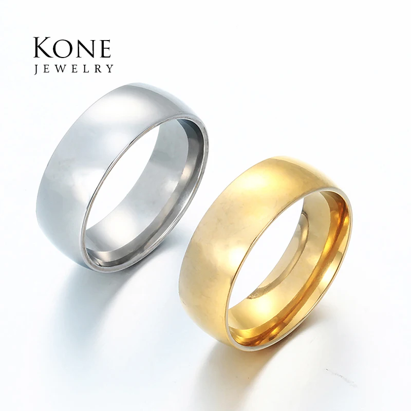 

Top Quality Punk Rock Smooth Ring Midi Gold/Steel Stainless Steel Ring For Men Party Drop Ship