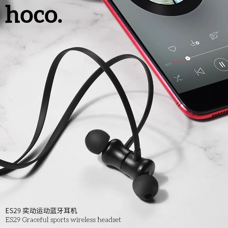 HOCO ES29 Спортивные Bluetooth Наушники Спортивные Беспроводные наушники с микрофоном стерео объемный бас для iOS наушники для андроида