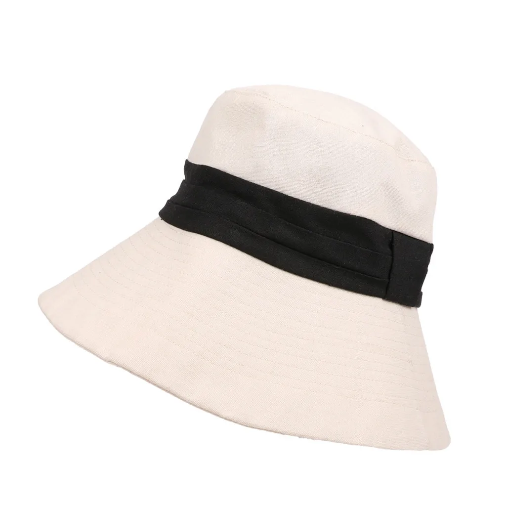 Шляпа-мешок Летняя женская хлопковая однотонная шляпа для рыбалки Буш Панама широкий с полями, солнце шляпа летнее пляжный отдых белый Гибкая шляпа L0402