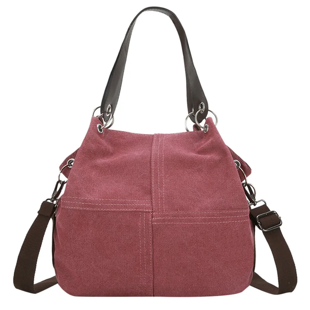

Fashion Women Girl Outdoor Canvas Pure Color Shoulder Bag Hand Bag Travel Bag Large Capacity Shoulder Bag bolsa feminina