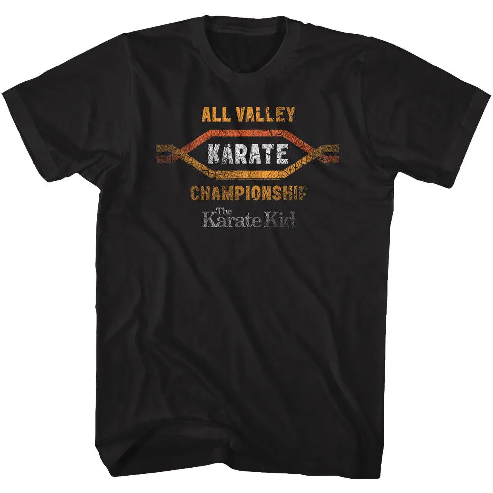 The Karate Kid T-Shirt Distressed All Valley Karate Champ Black Tee Loose Cotton T-Shirts For Men Cool Tops T Shirts