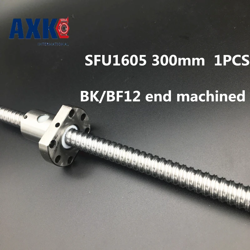 

2018 Axk Free Shipping Sfu1605 300mm Rm1605 Rolled Ball Screw 1pc+1pc Ballnut + End Machining For Bk/bf12 Standard Processing
