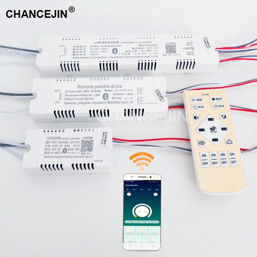 Dimming&color adjusting remote LED driver RF 2.4G LED transformer mobile phone app controller input:AC180-265V output:DC60-135V