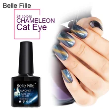 Belle Fille 10ml UV Gel Nail Chameleon Cat Eye Magnetic Nail Gel Polish DIY Nail Art Soak Off Varnish bling Painting Gel