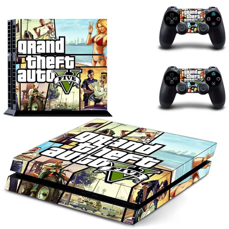 Grand Theft Auto V vinly PS4 кожи Стикеры для Sony Игровые приставки 4 и 2 контроллера