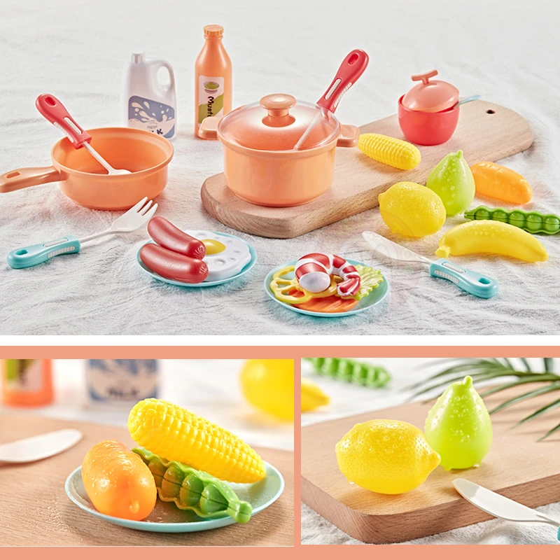 Детский кухонный набор игрушки для девочек миниатюрная еда игрушка для игры в повара ролевые игры быстрые продукты, фрукты и овощи Dinette детская игрушка