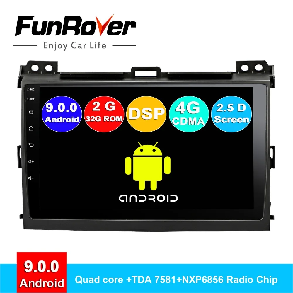 

FUNROVER 2G RAM android 9.0 car radio multimedia navigation gps for Toyota Prado 120 Land Cruiser 2004-2009 2 din car dvd player