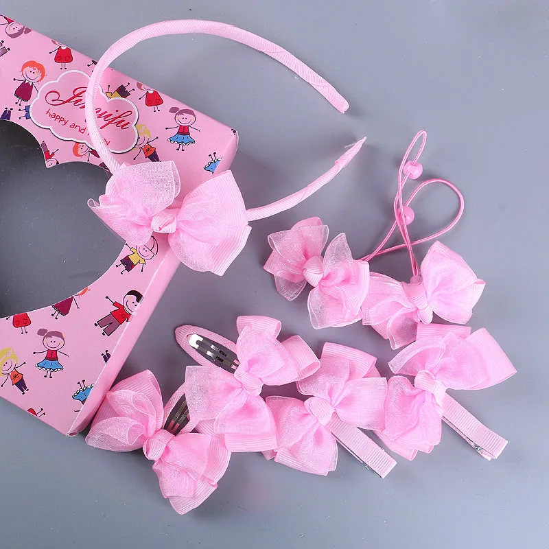 

7pcs/set Kids Gift Bows Hair Clips For Girls Hair Accessories for kids Lovely Hairpins Headwear Princess Flower Hair Barrettes