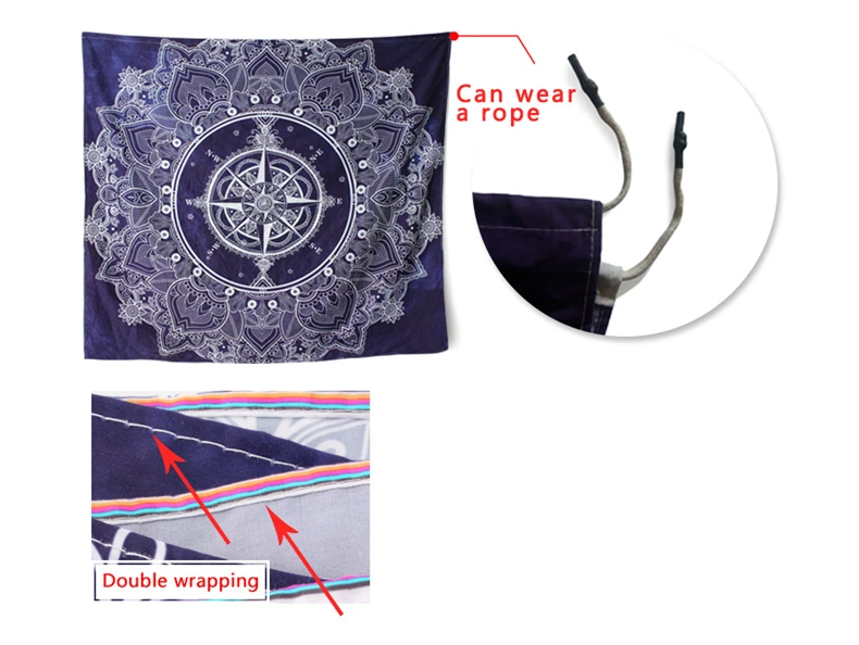 2019 Clear National Print Mandala Tapestry Beach Towel Soft Home Art Wall Hanging Tapestry Bedroom Carpet Polyester Yoga Mat