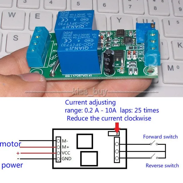 12v dc motor forward reverse controller with overload overcurrent overcurrent protection