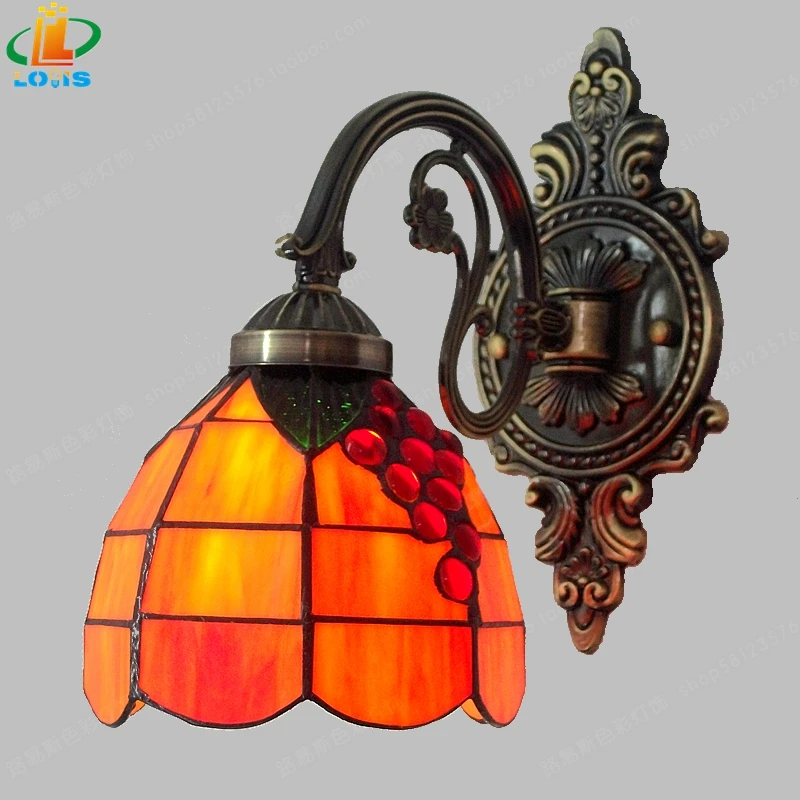 Direct manufacturers warm small wall lamp mirror front lamps Tiffany grape bathroom fixture simple TV background wall lighting