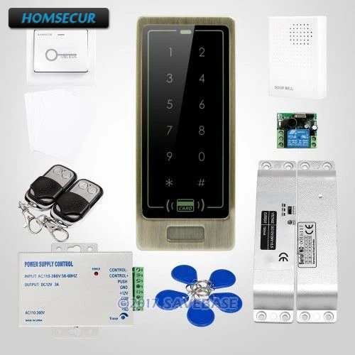 

HOMSECUR Waterproof Metal Case Access Control IC Reader System+Drop Bolt Lock
