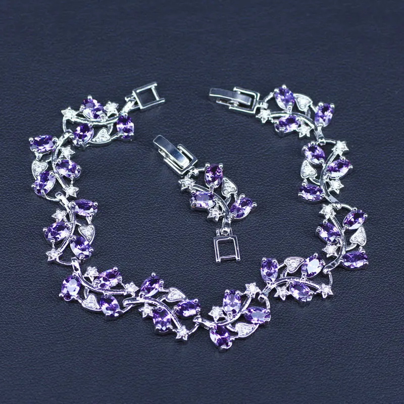Большие Квадратные Серебряные кольца 925 модные ювелирные изделия браслеты для женщин многоцветные кубические циркония ювелирные изделия для женщин - Окраска металла: Bracelets