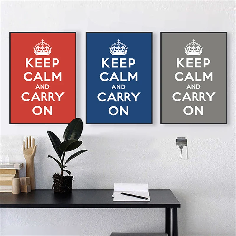 Картина HAOCHU Keep Calm And Carry On movation постер с английскими буквами картина маслом для