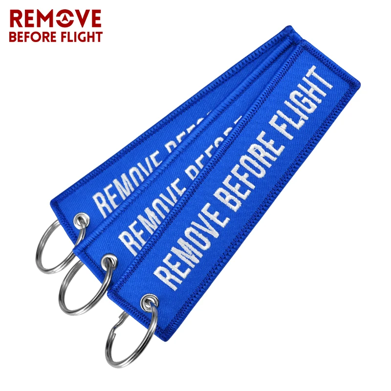 Remove Before Flight Keychain for Important Things Tag Blue Embroidery Key Fobs OEM Key Chain Jewelry Aviation Gifts (11)