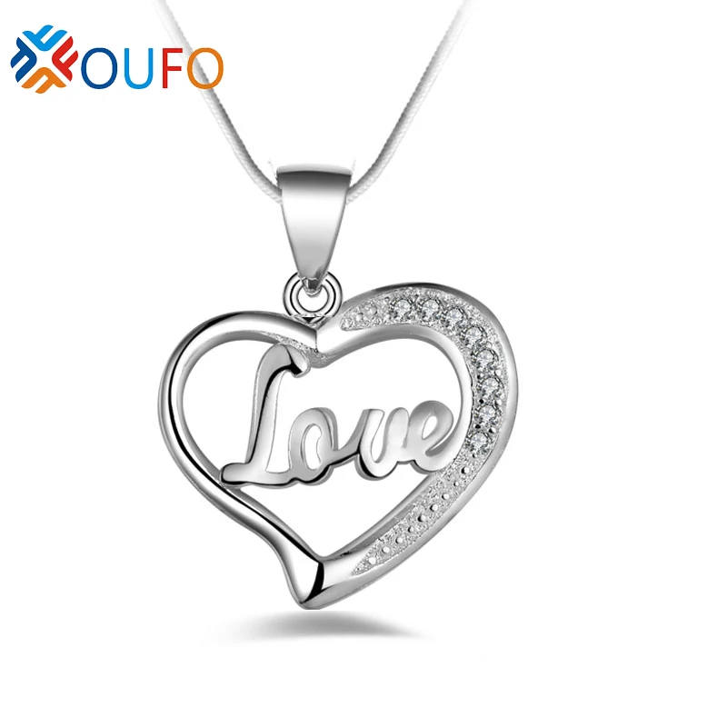 Heart Necklace Crystal Pendant Necklace 