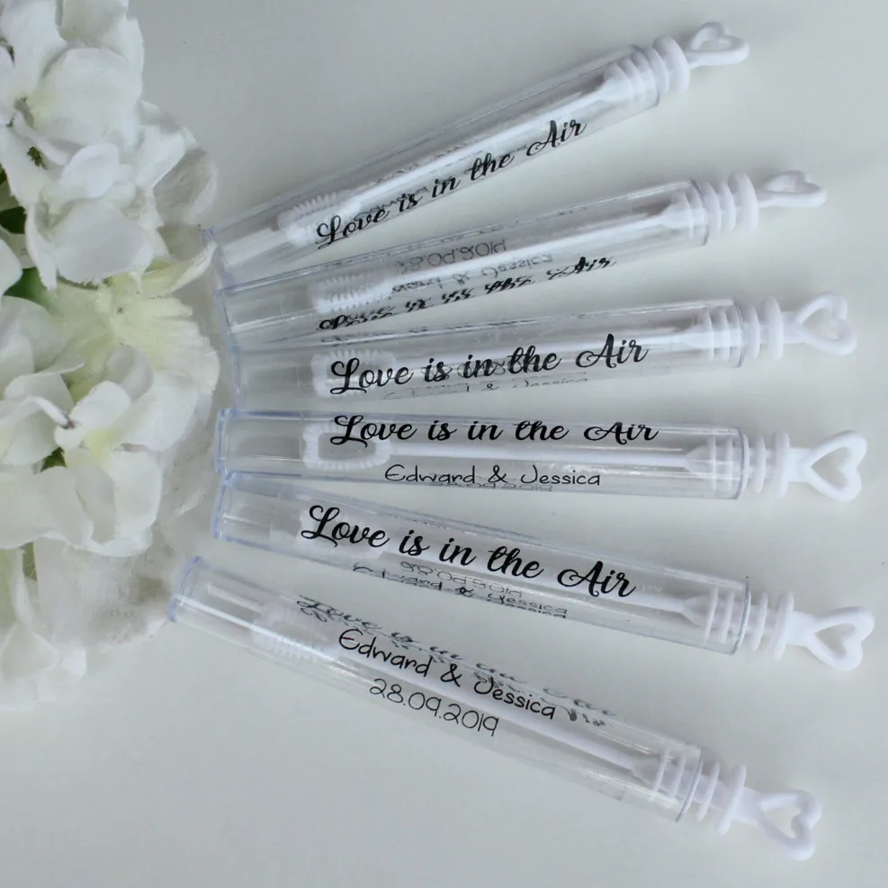 Wedding Bubble Labels Personalized Tube Bottles Custom Favors Tags Sticker Clear 