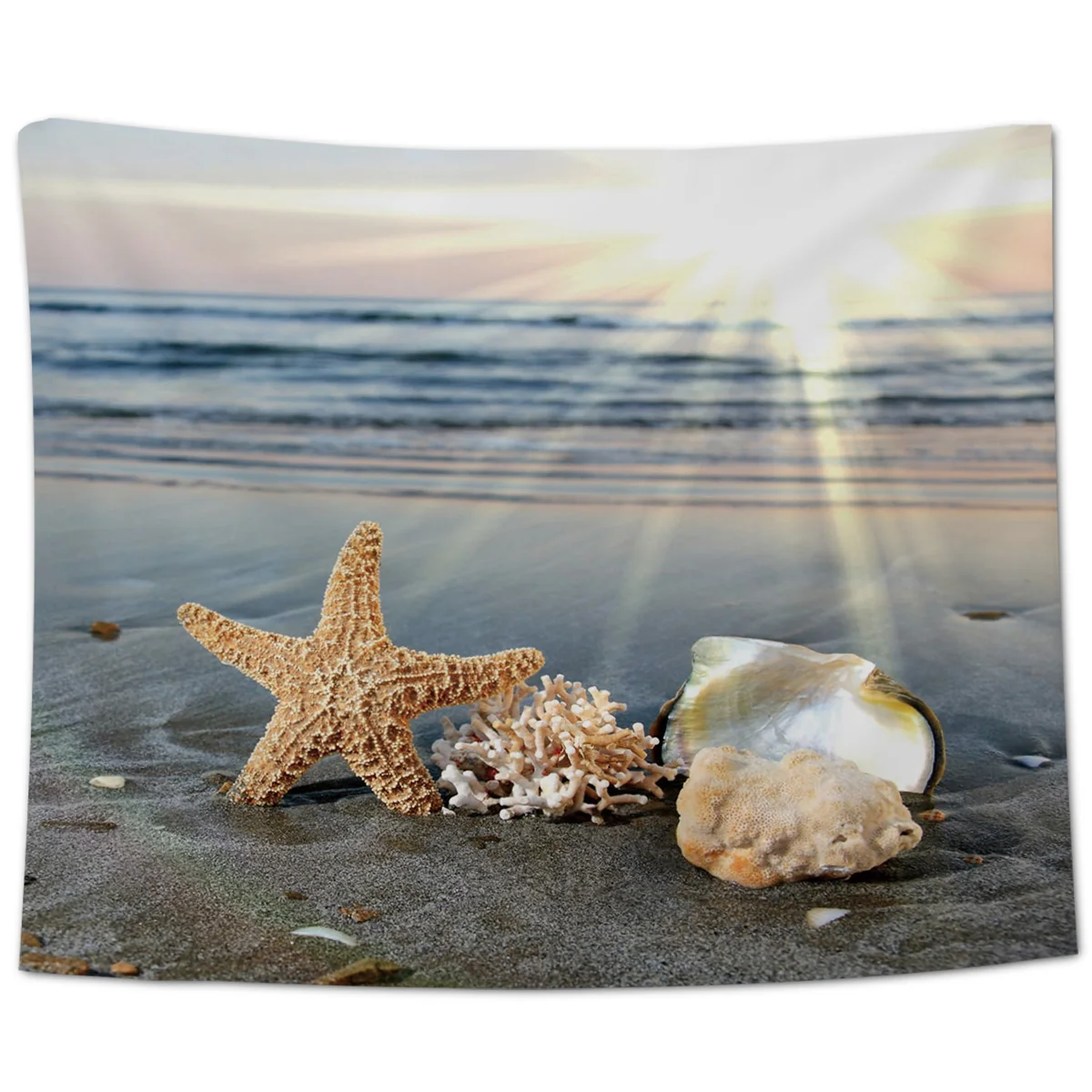 Cartoon Sailboat Sea Shell Wall Hanging Décor Decor Tapestries Bedspread Tapestry Art Scarf Wrinkle-Resistant | Дом и сад