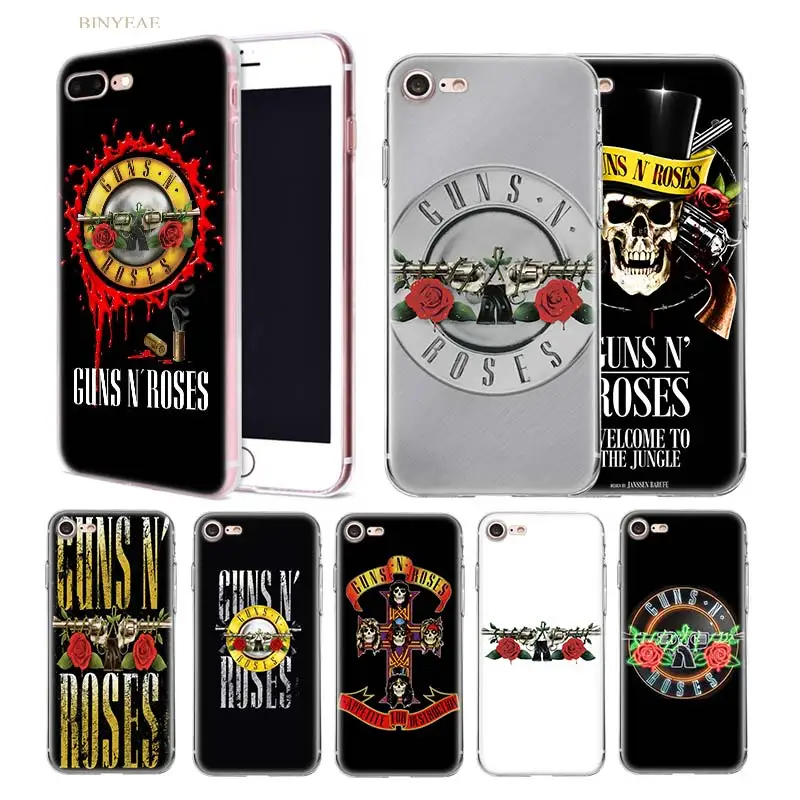 

Guns n roses Case for iphone XR XS Max 7 7S 8 Plus X 10 7+ 8+ 5 5SE 5C 6 6S 11 11Pro Soft Fundas Capa TPU Phone Coque Cover Sac