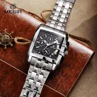 MEGIR Quartz-Watch Men Stainless Steel Chronograph Date Clock Mens Watches Top Brand Luxury Sport Wristwatch relogio masculino