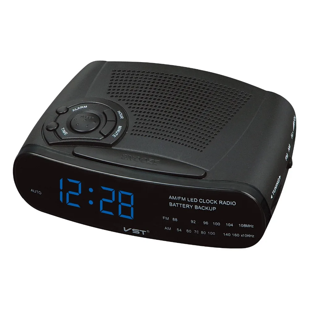 

AM FM Radio Clock Four Color Large LED Backlight Snooze Alarm Clock EU Plug Home Table Times Gift For Parents Friends