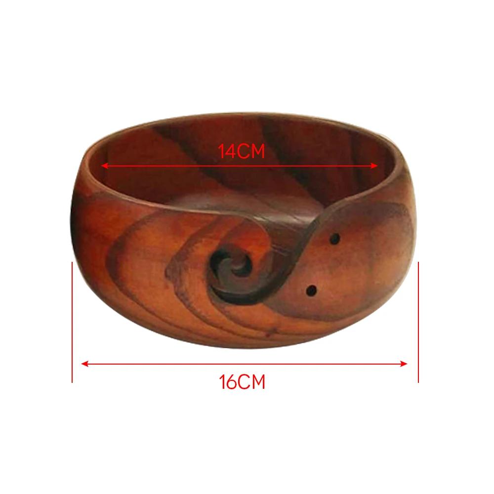 LASPERAL Экологичная деревянная круглая шерстяная миска-органайзер вязаная крючком шерстяная миска для хранения ручной работы Швейные принадлежности для хранения