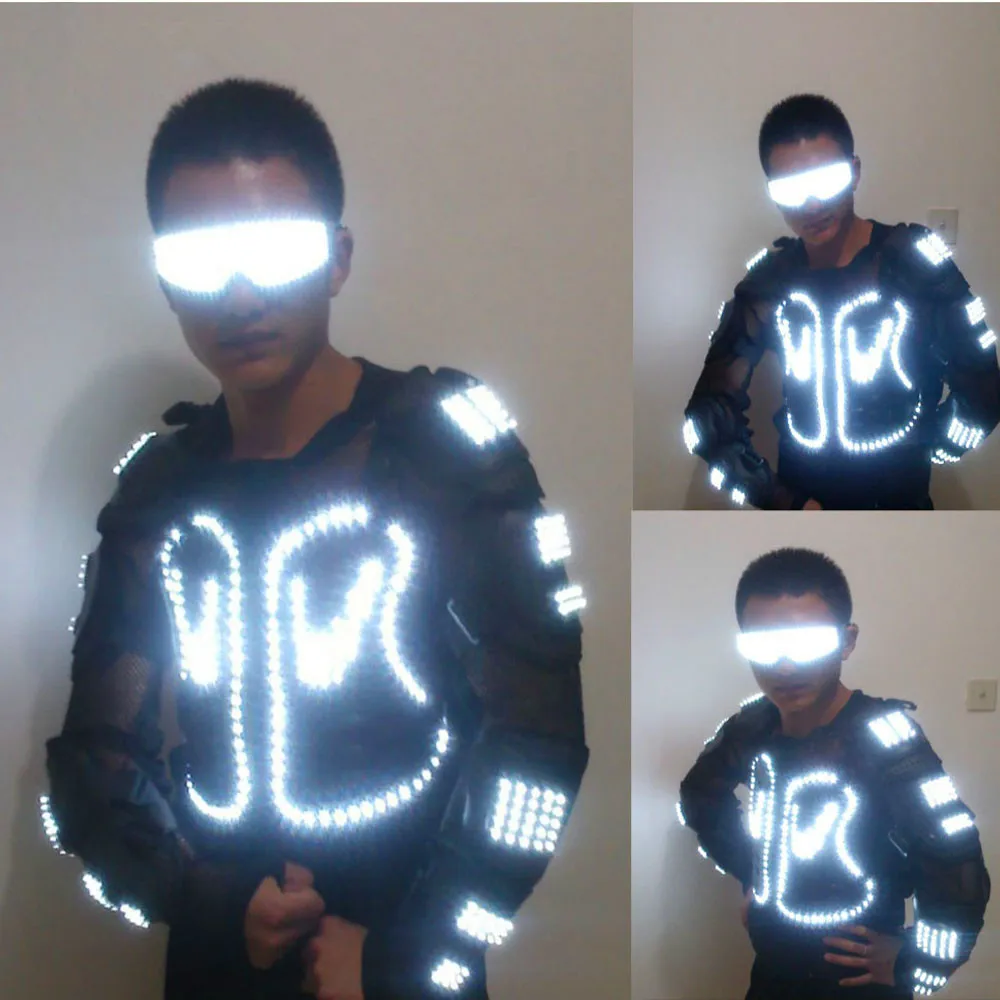 Led Luminous Armor Light Up Jacket Glowing Costumes For Dancing Performance Clothes Dj Stage