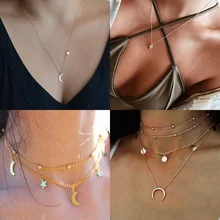 Seblasy богемные бусы из натурального камня листья луна звезды колье из искусственного жемчуга ожерелья и подвески для женщин многослойные ювелирные изделия